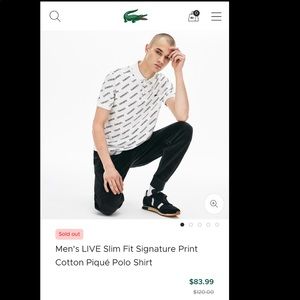 Men's LIVE Slim Signature Print Cotton Piqué Polo